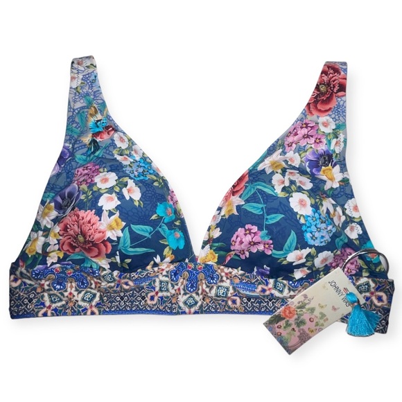 JOHNNY WAS Sunset Bikini Adjustable Shoulder Straps Top Hipster Bottoms Set NWT - Picture 3 of 14